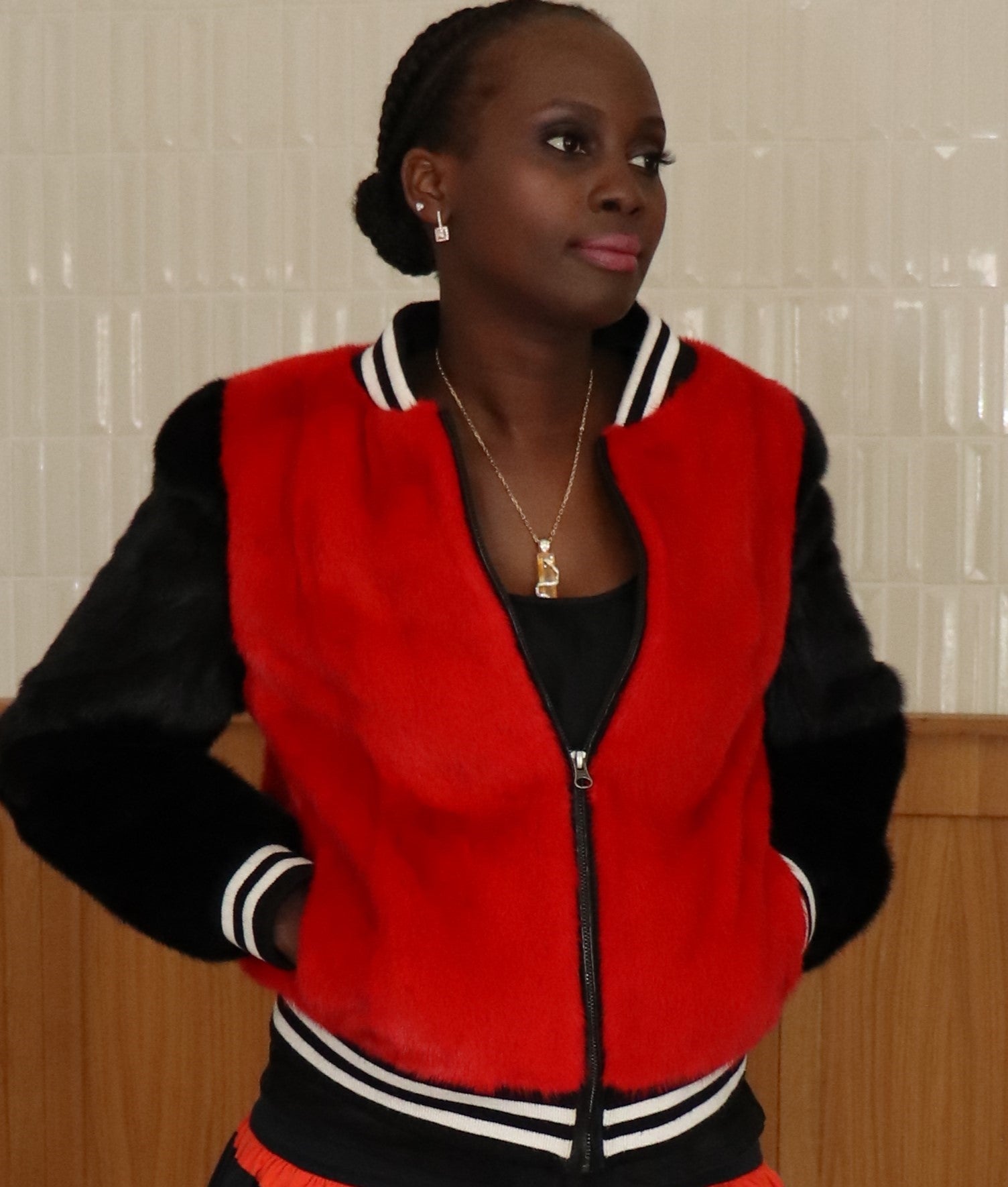 New York Red and Black College Jacket